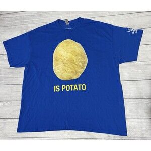 The Late Show with Stephen Colbert 'Is Potato' Shirt size Men's 2XL XXL Blue